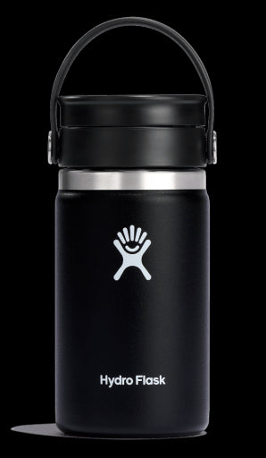 12 oz Wide Mouth Flex Sip Travel Coffee Mug Cutlery Hydro Flask Black
