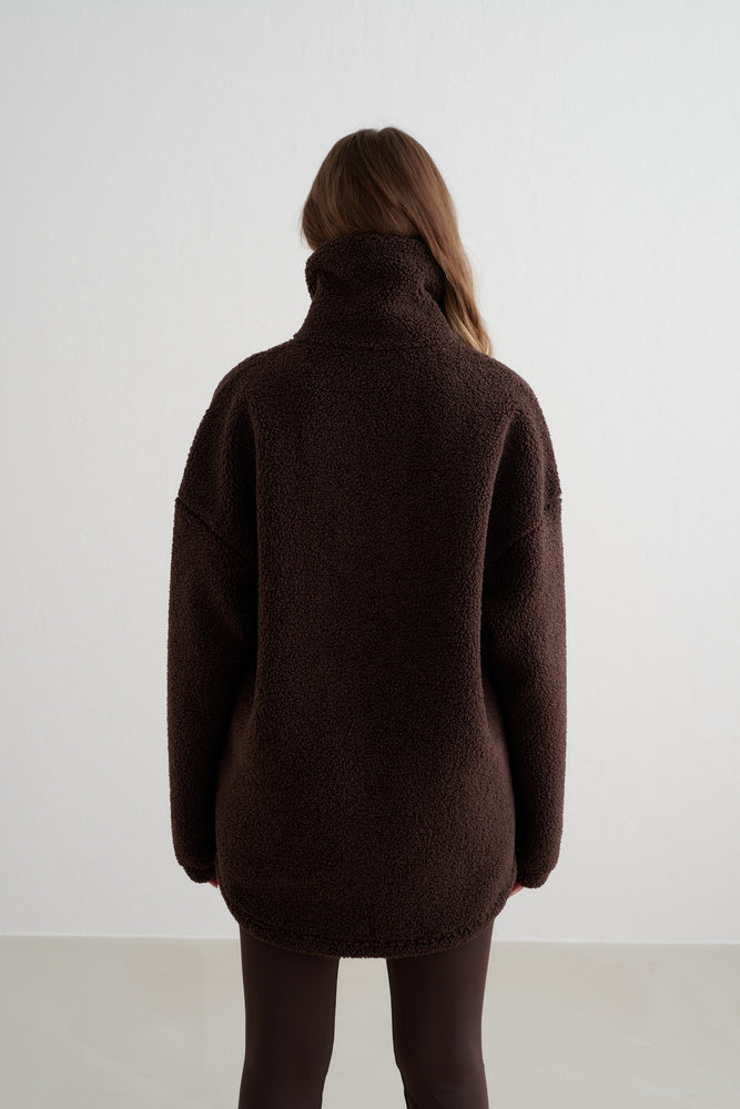 Aimn Pile Jacket Cacao Outerwear