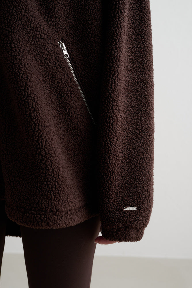 Aimn Pile Jacket Cacao Outerwear