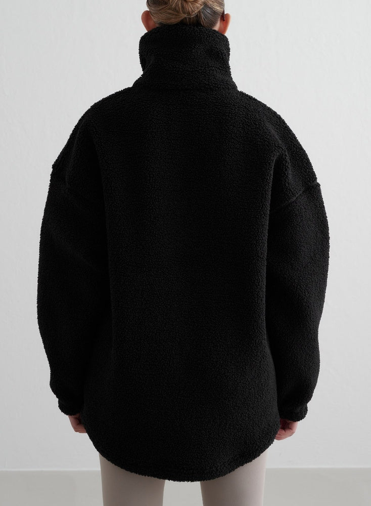 Aimn Pile Jacket Black Outerwear