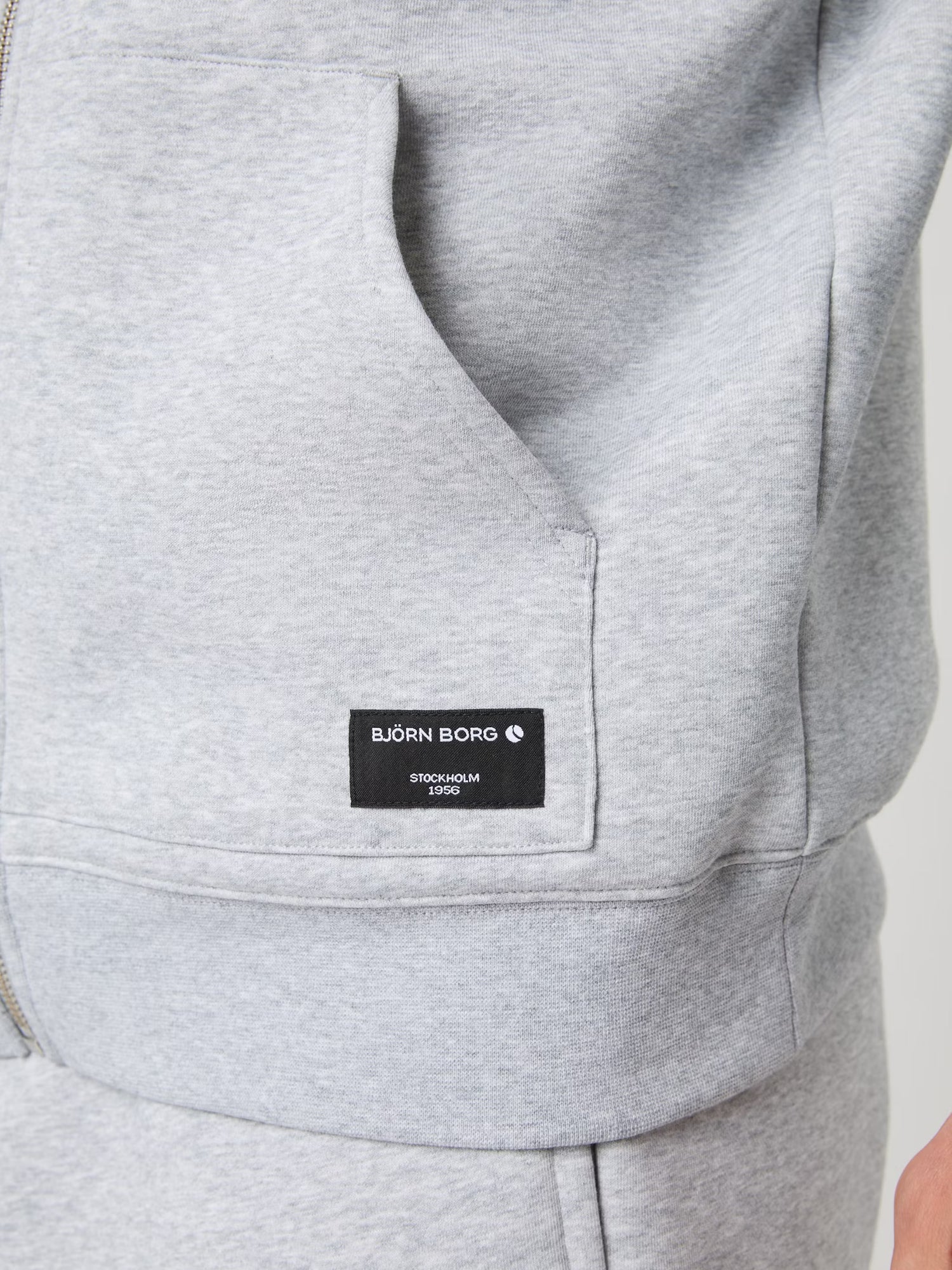 Björn Borg Centre Zip Hoodie Light Grey Melange Shirt