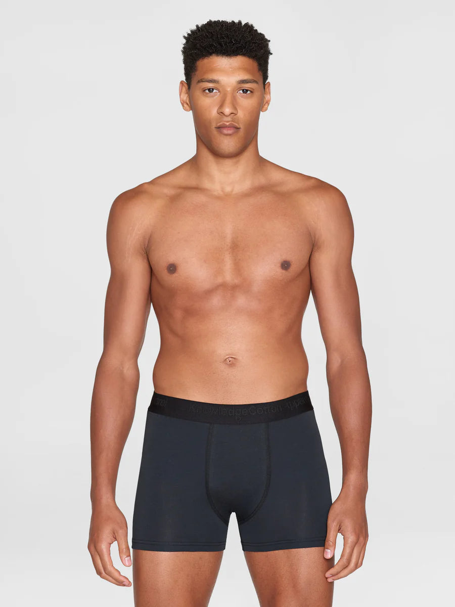 M's 2-pack underwear - Organic Cotton Underwear KnowledgeCotton Apparel Black Jet S