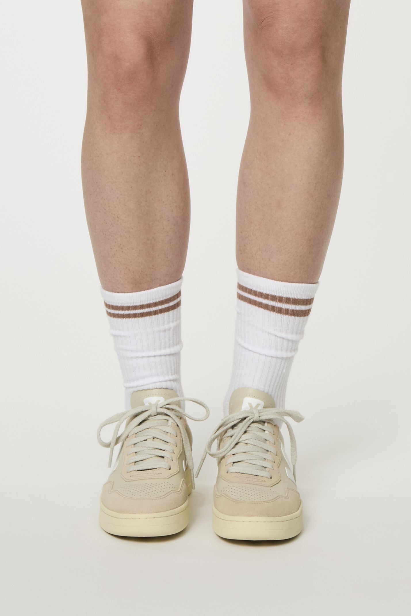 Girlfriend Collective Crew Sock Striped Brownie One size Socks