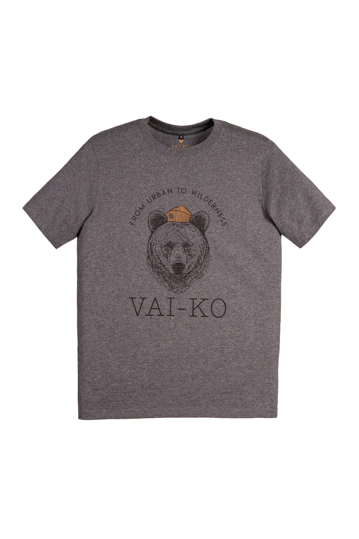 Party Bear T-shirt - Organic Cotton Shirt VAI-KØ Dark Grey Melange M