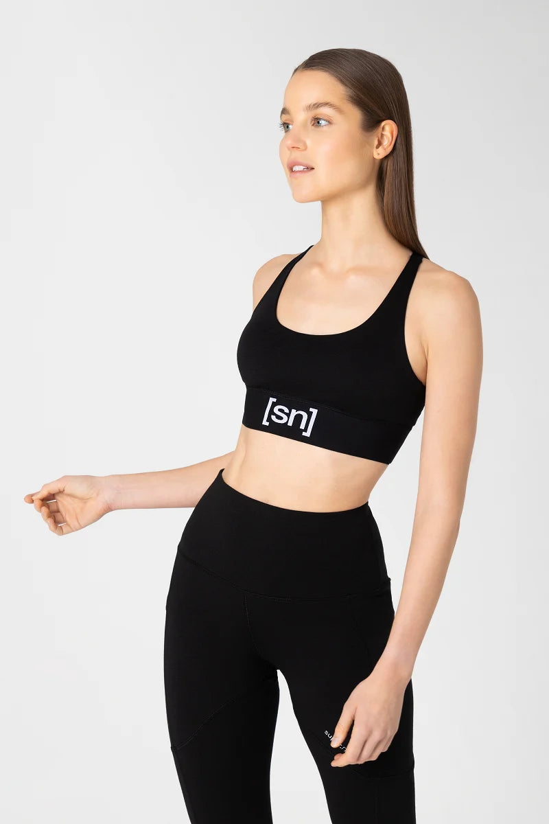 Supernatural W's Super Top Merino Sports Bra Jet Black Underwear
