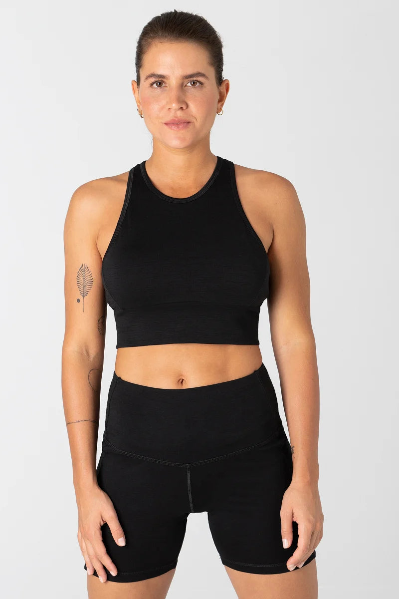 Supernatural W's Liquid Flow Merino Sports Bra Jet Black Underwear