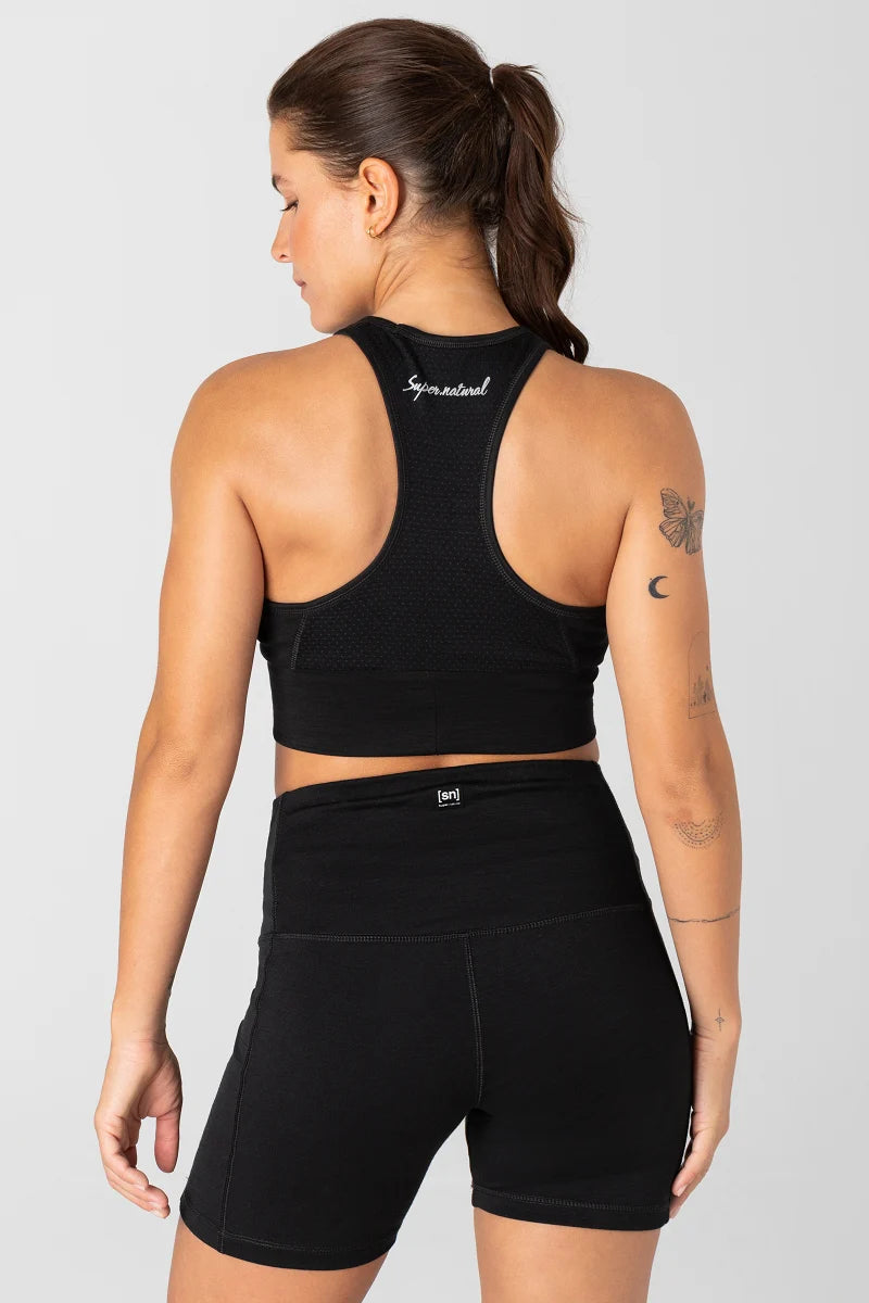 Supernatural W's Liquid Flow Merino Sports Bra Jet Black Underwear