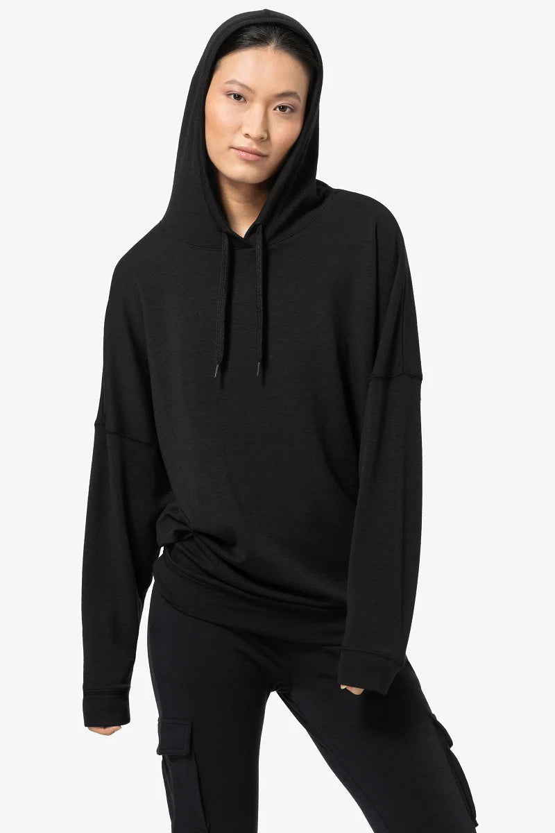 Supernatural W's Feel Good Merino Wool Hoodie Jet Black Sweaters