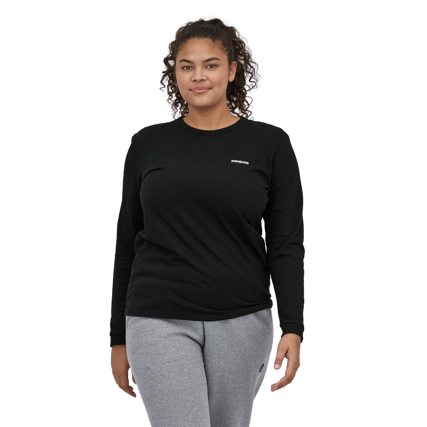 Patagonia - W's L/S P-6 Logo Responsibili-Tee - Recycled Cotton & Recycled Polyester - Weekendbee - sustainable sportswear
