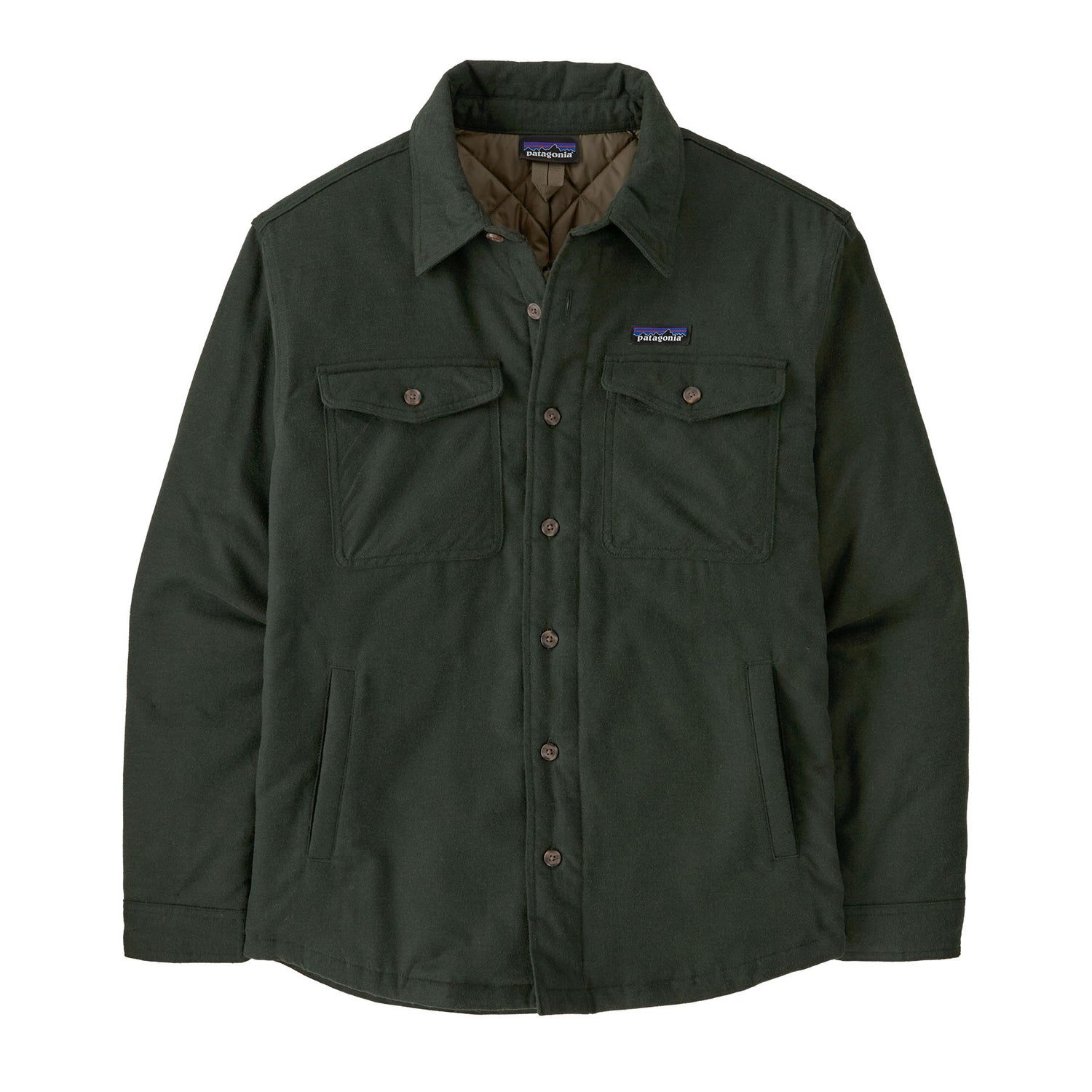 Patagonia M's LW Insulated Fjord Flannel Shirt Old Growth Green Jacket