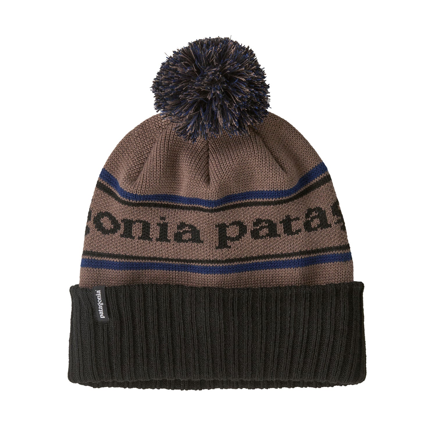 Patagonia Powder Town Beanie -100% Recycled Polyester Park Stripe: Marlow Brown Headwear