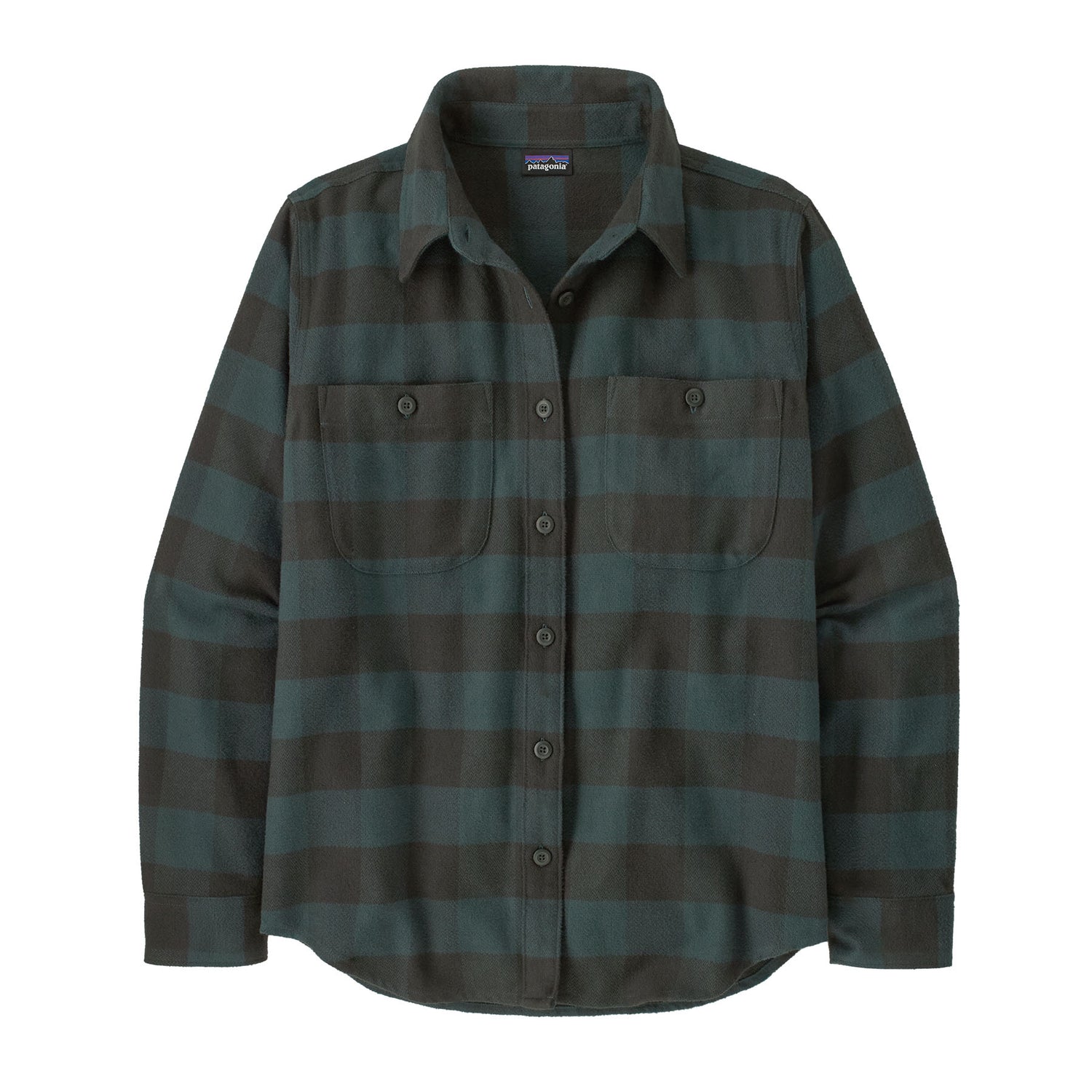 Patagonia W's Long-Sleeved Fjord Flannel Shirt - 100% organic cotton Buffalo Check: Old Growth Green Shirt