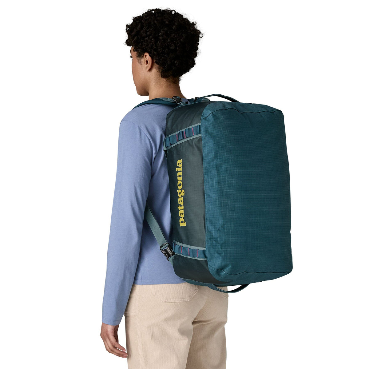 Patagonia Black Hole Duffel 40L - 100% postconsumer recycled polyester Tidal Teal w Luminous Pink Bags