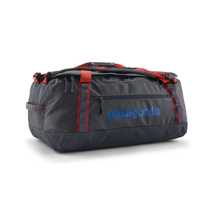 Patagonia Black Hole Duffel 55L - 100% postconsumer recycled polyester Smolder Blue w Amanita Red Bags