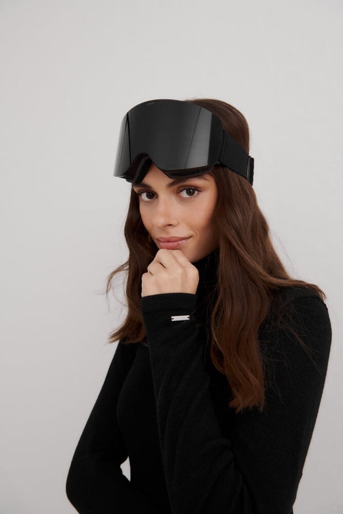 Black Ribbed Wool Half zip Sweaters Aimn