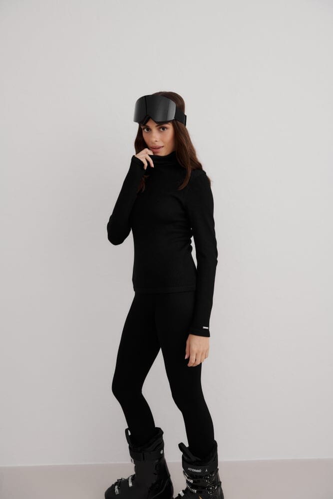 Ribbed Wool Half zip Sweaters Aimn Black S