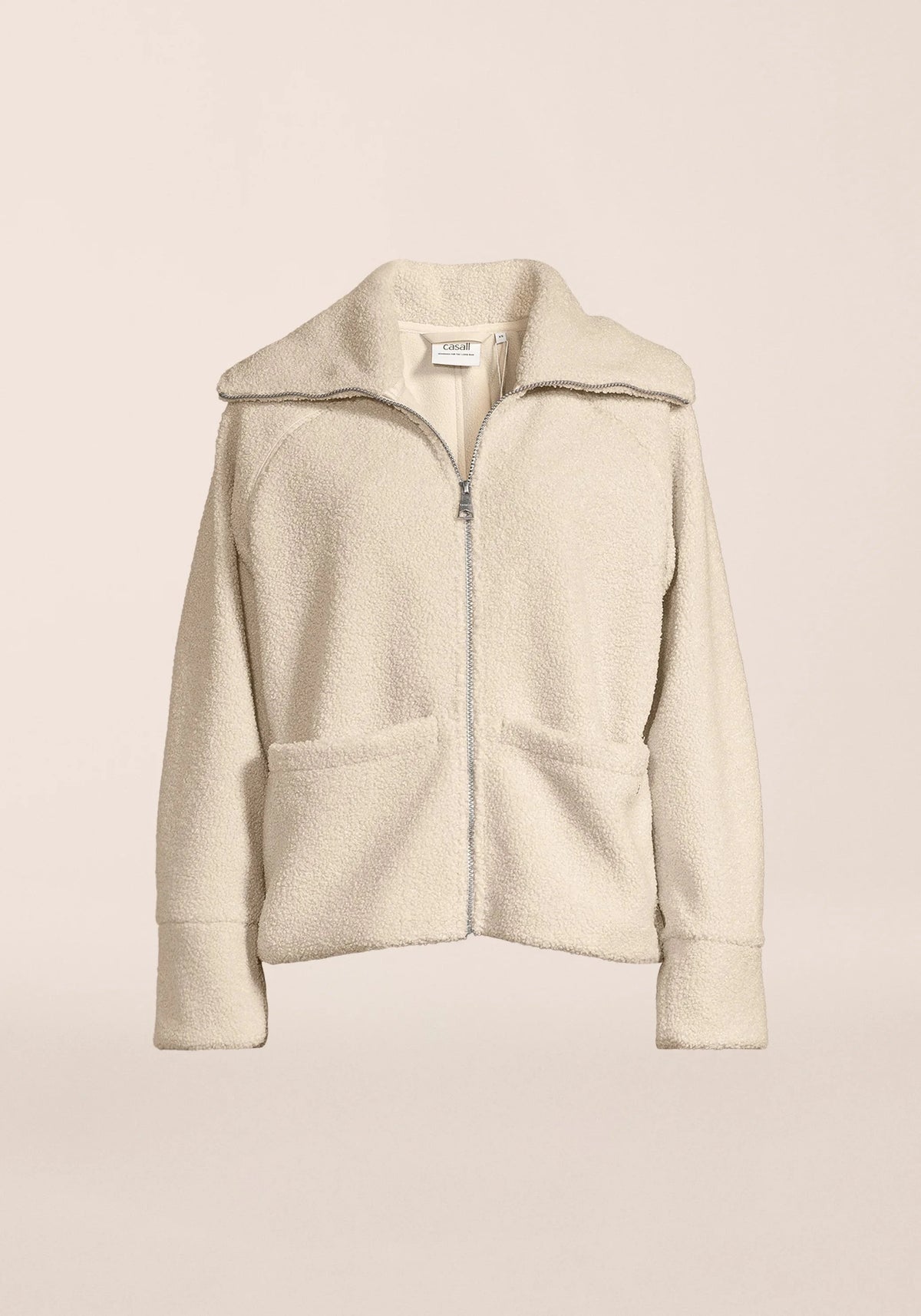 Casall Sherpa Short Zip Jacket Ecru Casall