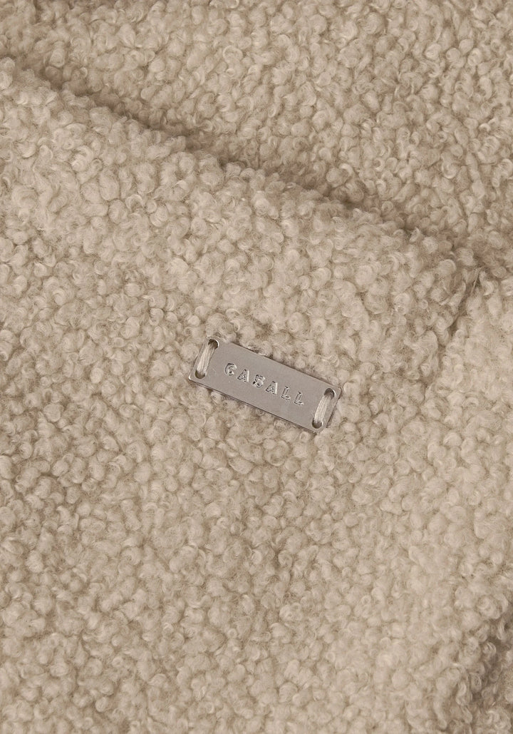 Casall Sherpa Short Zip Jacket Ecru Fleece Jackets Casall