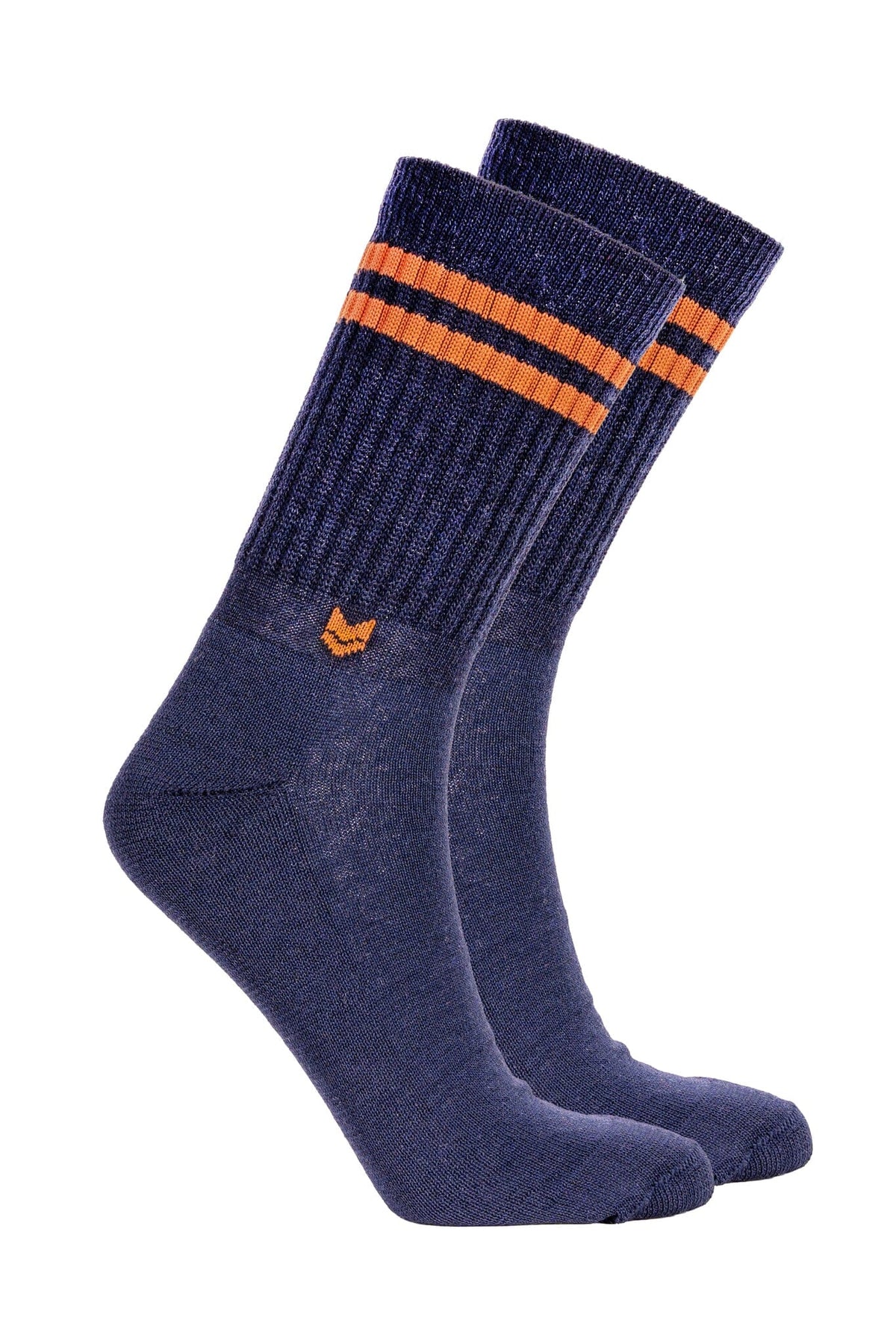 Crew Sock - Merino Wool Socks VAI-KØ Deep Blue/Caramel Brown 35-38