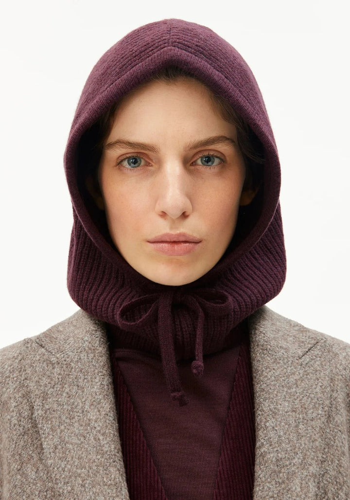 Deaata Wool Hood Headwear Armedangels Dark Cranberry