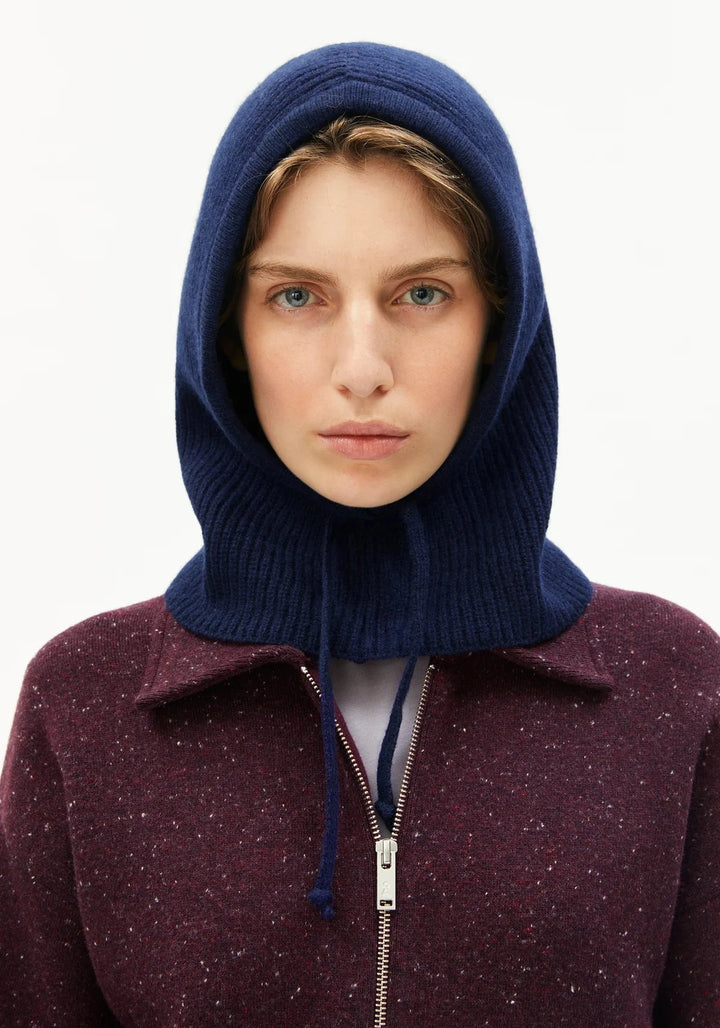 Deaata Wool Hood Headwear Armedangels Tinted Navy