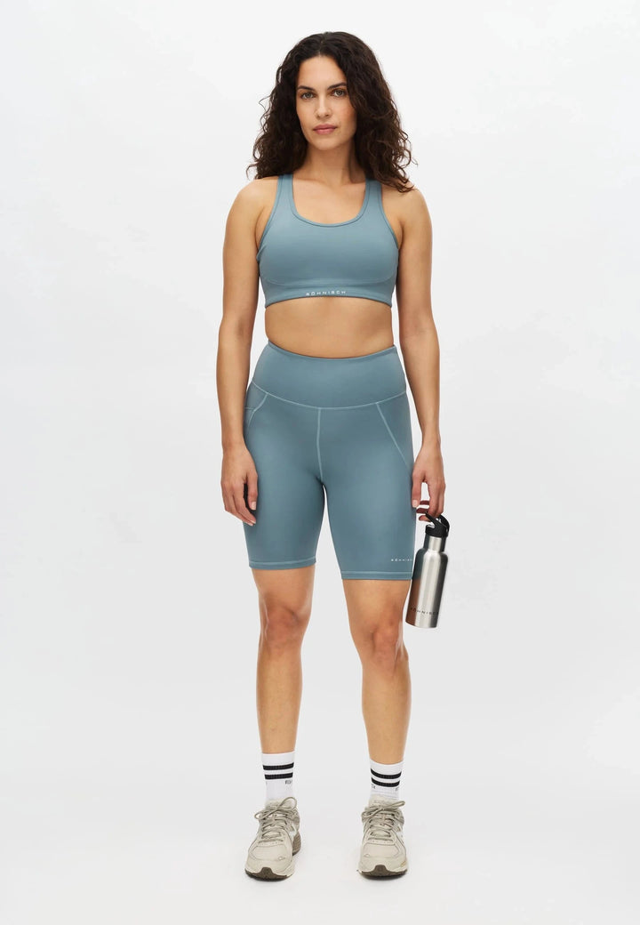 Flattering High Waist Bike Tights - Recycled polyester Pants Röhnisch Stormy Sea S