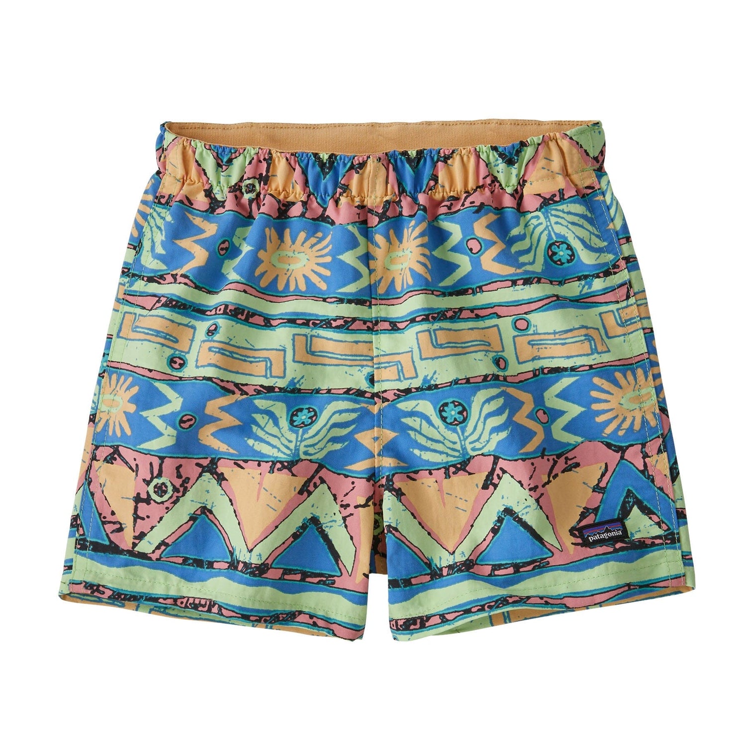 Patagonia Kids Baggies Shorts - 100% recycled nylon High Hopes Geo: Salamander Green Pants