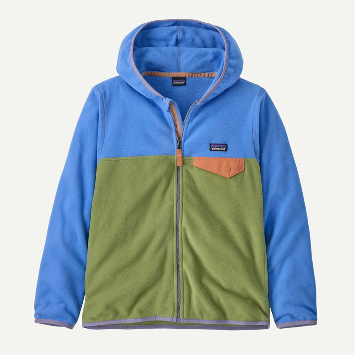Kids Micro D Snap-T Jacket - 100% recycled polyester Jacket Patagonia Buckhorn Green w/Abundant Blue S