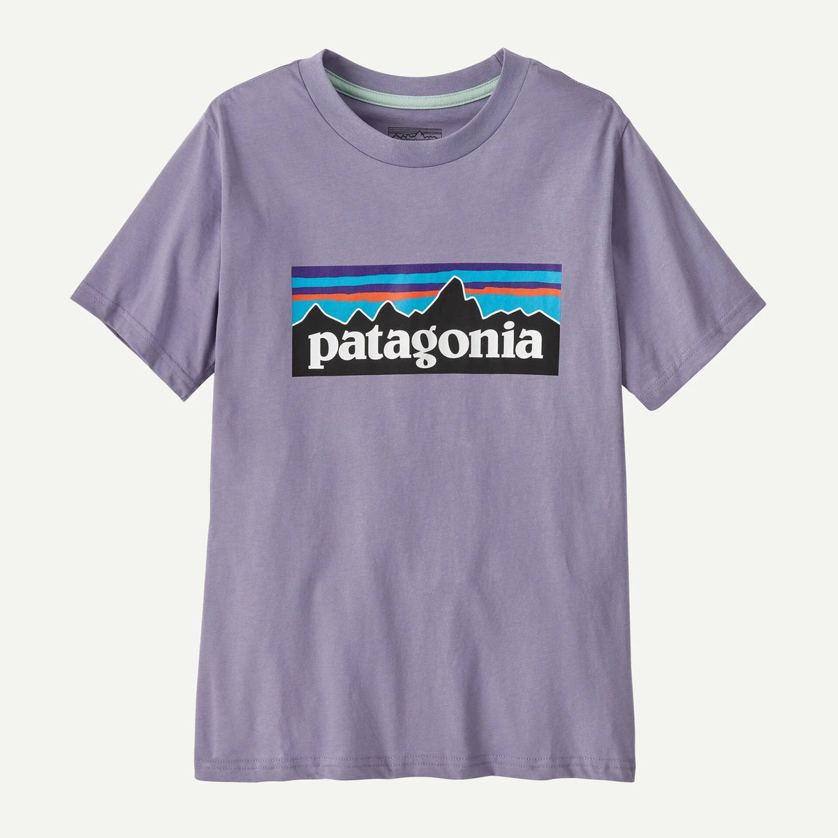 Kids P-6 Logo T-Shirt - 100% Organic Cotton Shirt Patagonia Rock Wash: Concrete Purple S