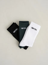 Logo Socks 3-Pack Accessories Aimn Deep Emerald 36-38