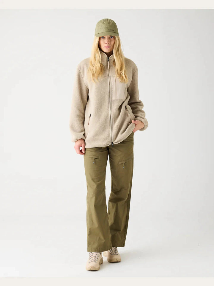 Loose Fit Zip Fleece Fleece Jackets KnowledgeCotton Apparel Light feather gray S