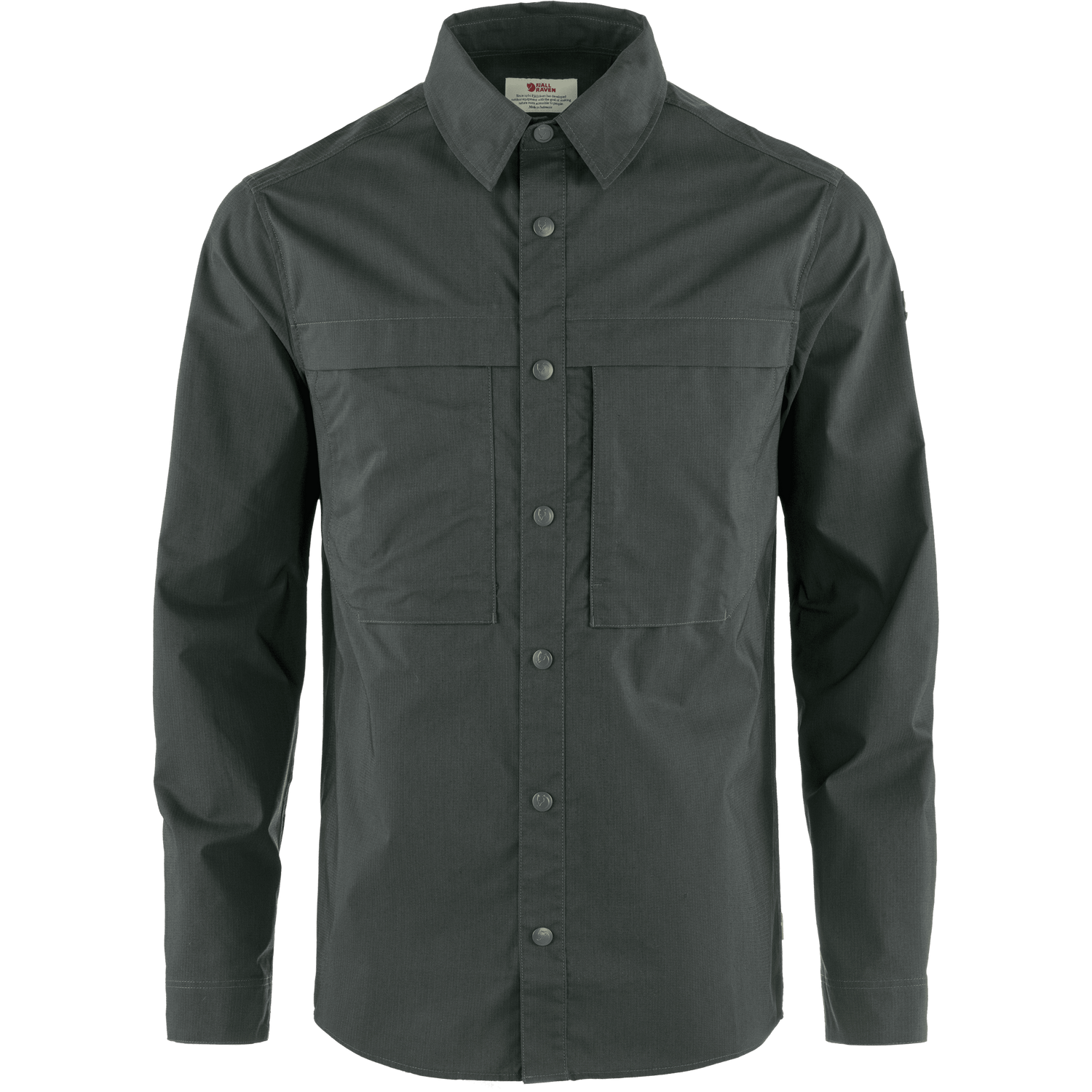 Fjällräven M's Abisko Trail Shirt LS - Recycled polyester & Polyester & Organic cotton Dark Grey Shirt