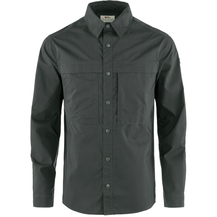 M's Abisko Trail Shirt LS - Recycled polyester & Polyester & Organic cotton Shirt Fjällräven Dark Grey M