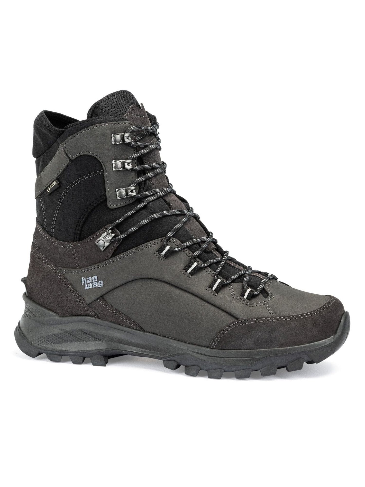 Hanwag M's Banks Snow GTX - Leather Working Group -certified nubuck leather Asphalt Black Shoes