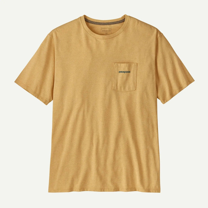 M's Boardshort Logo Pocket Responsibili-Tee - Recycled Cotton & Recycled Polyester Shirt Patagonia Beeswax Tan S