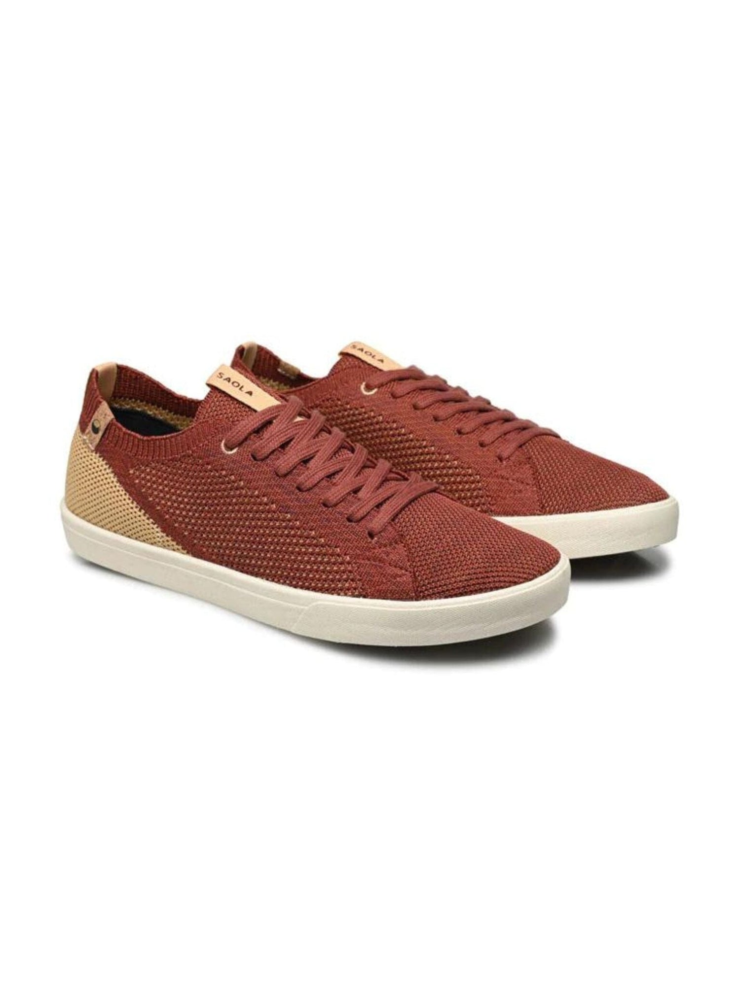 Saola M's Cannon Knit - Recycled PET Burgundy-Sand Shoes