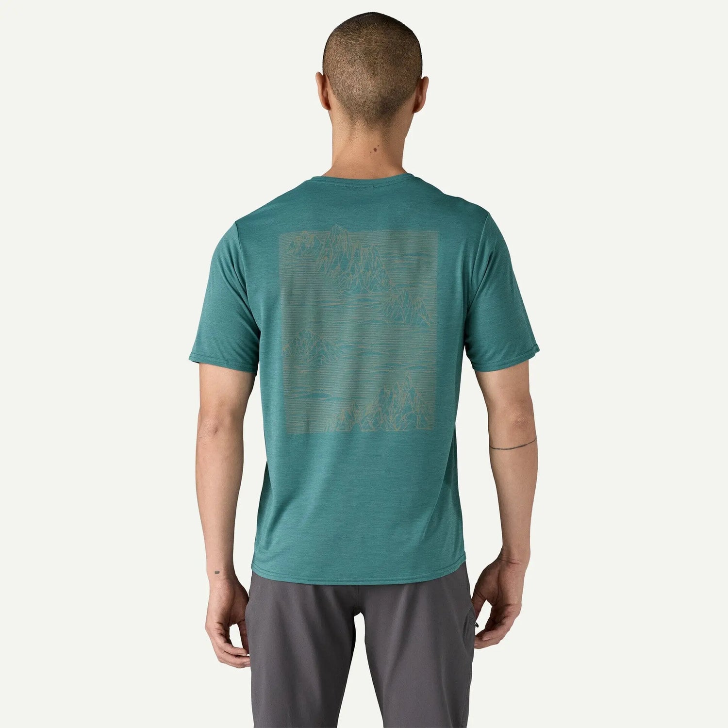 Patagonia M's Capilene® Cool Daily Graphic T-Shirt - Recycled Polyester Strataspire: Wetland Blue X-Dye Shirt
