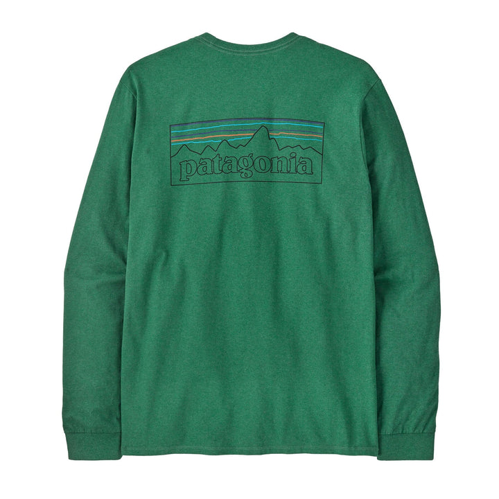 Patagonia M's Long-Sleeved P-6 Logo Responsibili-Tee® - Recycled Polyester Heartleaf Green Shirt