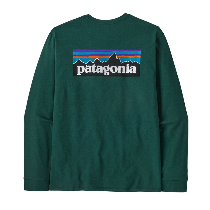 Patagonia M's Long-Sleeved P-6 Logo Responsibili-Tee® - Recycled Polyester Cascade Green Shirt