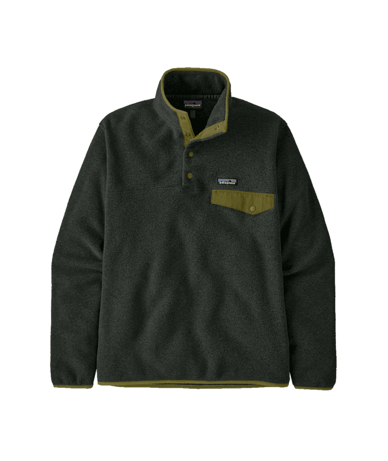 Patagonia M's LW Synch Snap-T Fleece Pullover - 100% Recycled Polyester Old Growth Green Shirt