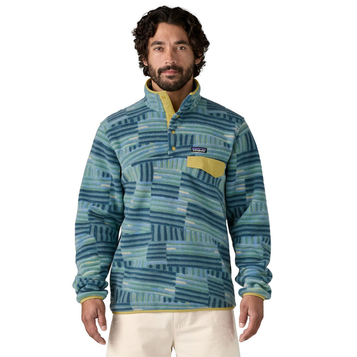 M's LW Synch Snap-T Fleece Pullover - 100% Recycled Polyester Shirt Patagonia Quilty Fitz: Wetland Blue S