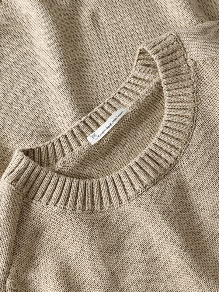 M's Plain Knitted Crew Neck Shirt KnowledgeCotton Apparel