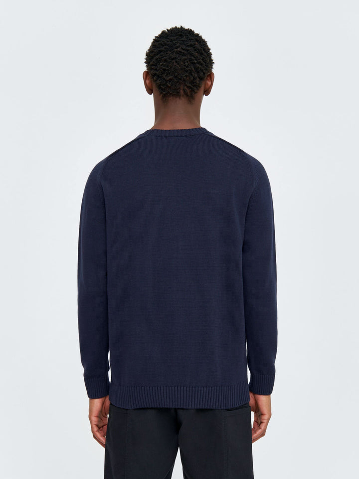 M's Plain Knitted Crew Neck Shirt KnowledgeCotton Apparel