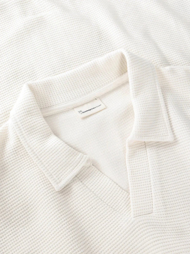 Organic Cotton Waffle Polo Shirt KnowledgeCotton Apparel