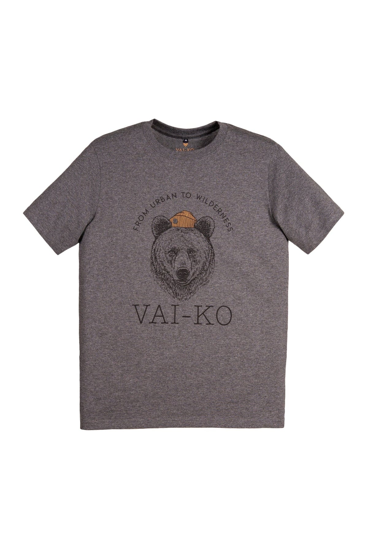 Party Bear T-shirt - Organic Cotton Shirt VAI-KØ Dark Grey Melange M