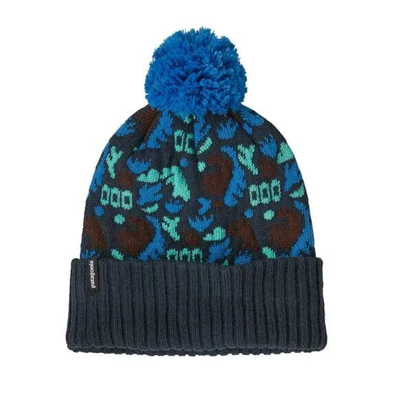 Powder Town Beanie -100% Recycled Polyester Headwear Patagonia Across Oceans: Smolder Blue