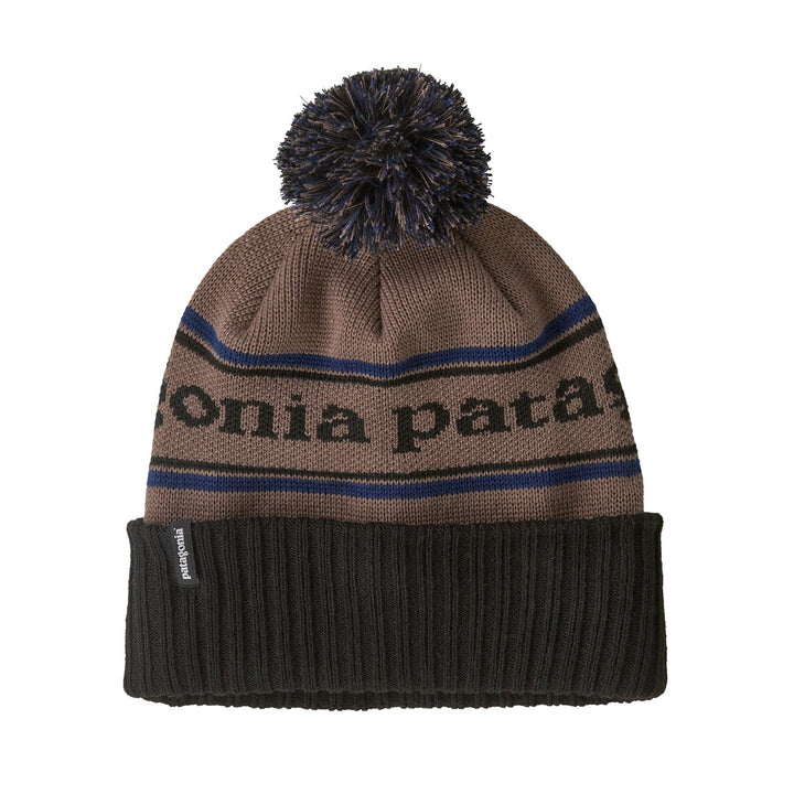 Powder Town Beanie -100% Recycled Polyester Headwear Patagonia Park Stripe: Marlow Brown