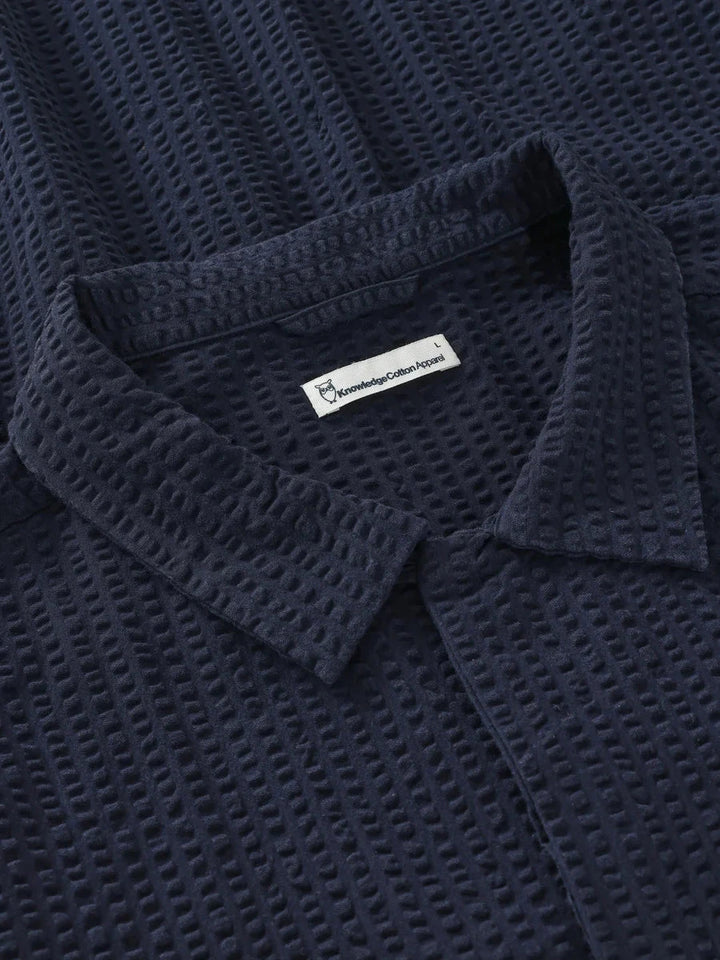 Relaxed Seersucker Short Sleeve Shirt Shirt KnowledgeCotton Apparel