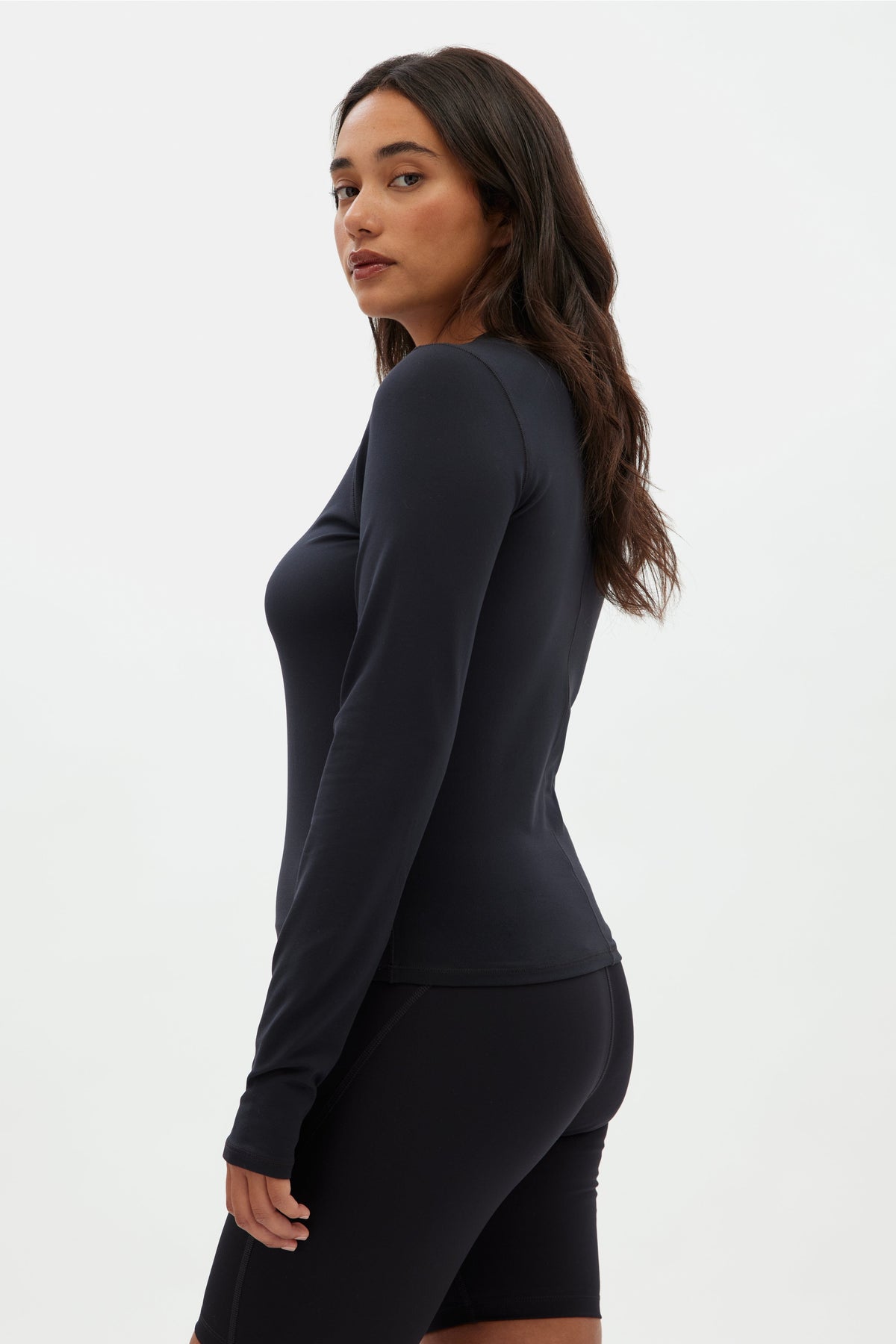 ReSet Fitted Long Sleeve Tee - Recycled PET Shirt Girlfriend Collective