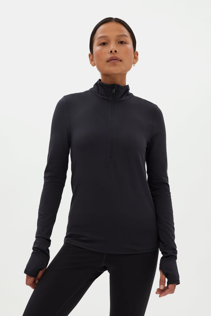 Reset Long Sleeve Mock Neck, Half Zip Shirt Girlfriend Collective